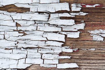 Image showing Old cracked paint on boards