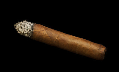 Image showing Studio shot cigar black isolated