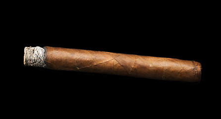 Image showing Studio shot cigar black isolated