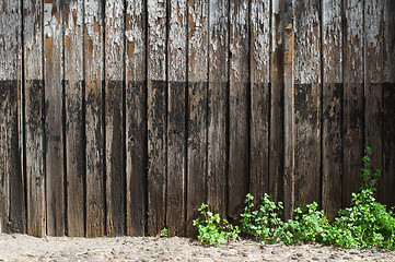 Image showing Old cracked paint on boards