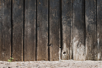 Image showing Old cracked paint on boards