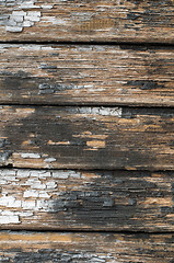 Image showing Old cracked paint on boards