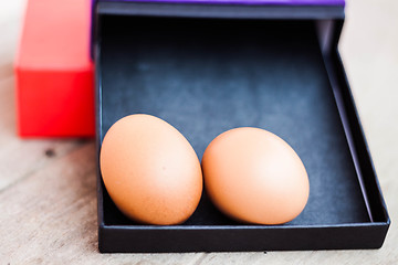 Image showing Eggs in a gift box