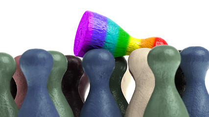 Image showing Pawn in the colors of the rainbow flag