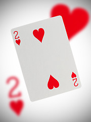 Image showing Playing card, two of hearts