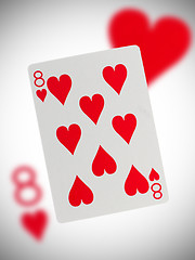 Image showing Playing card, eight of hearts