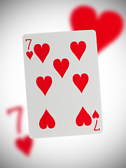 Image showing Playing card, seven of hearts