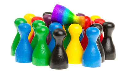 Image showing Pawn in the colors of the rainbow flag