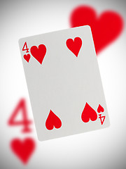 Image showing Playing card, four of hearts