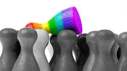 Image showing Pawn in the colors of the rainbow flag