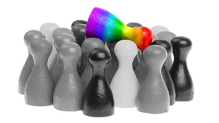 Image showing Pawn in the colors of the rainbow flag