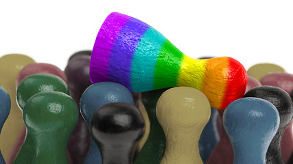 Image showing Pawn in the colors of the rainbow flag