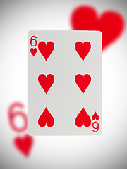 Image showing Playing card, six of hearts