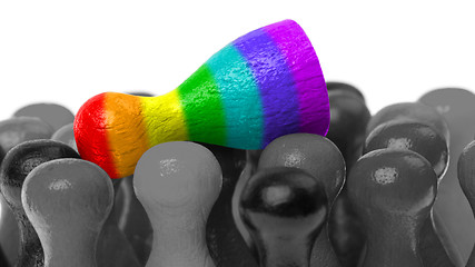 Image showing Pawn in the colors of the rainbow flag