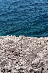 Image showing Sharp stones at the shores