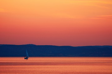 Image showing Beautiful Sunset at the ocean