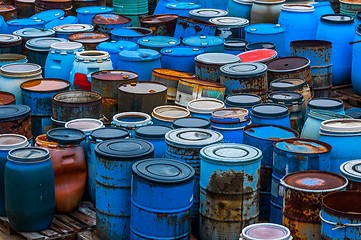 Image showing Several barrels of toxic waste