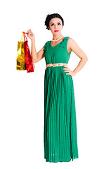 Image showing Attractive woman holding bags