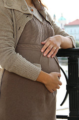 Image showing Beautiful pregnant woman tummy 