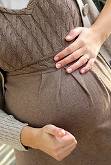 Image showing Beautiful pregnant woman tummy 