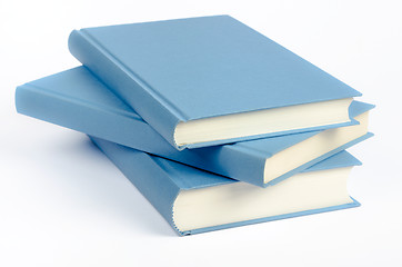 Image showing Three blue books on a white background