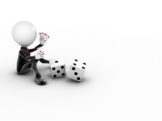Image showing 3D Man - Casino online games with copyspace