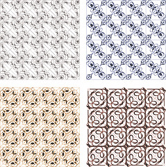 Image showing seamless vintage backgrounds set brown baroque Pattern set