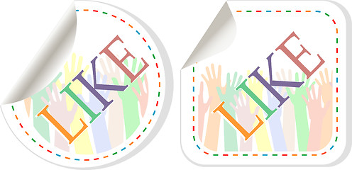 Image showing Like symbols sticker set with hands