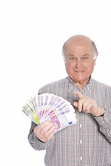 Image showing Successful senior man with banknotes