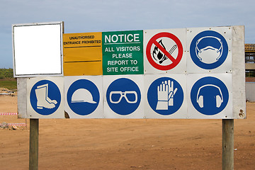 Image showing warning signs at constructions site