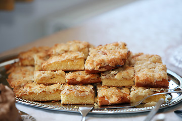 Image showing Plate of delicious almond cookies