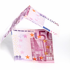 Image showing Money house of 500 Euro notes