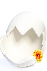 Image showing large egg decorated with flowers