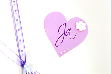 Image showing Close-up of a gift wrap with a heart