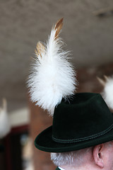 Image showing Man weariing a cockade of feathers