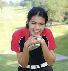 Image showing Female golf player