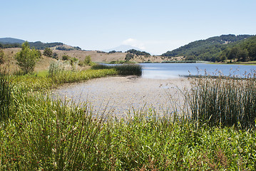 Image showing Biviere lake with views of Etna