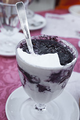 Image showing Sicilian granita with whipped cream and mulberry