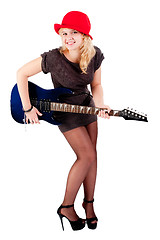 Image showing Smiling girl with guitar