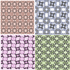 Image showing Abstract seamless pattern, background set