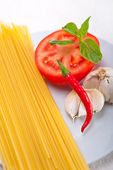 Image showing Italian spaghetti pasta tomato ingredients