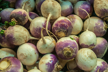 Image showing turnip on display at farmers market