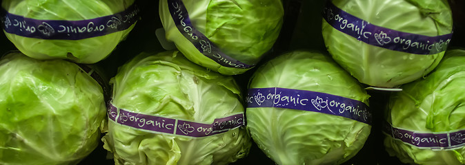 Image showing lettuce on display at farmers market
