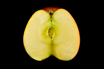 Image showing sliced apples on black background