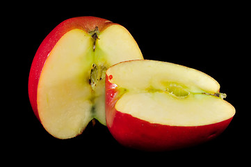 Image showing sliced apples on black background