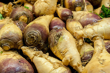 Image showing turnip on display at farmers market