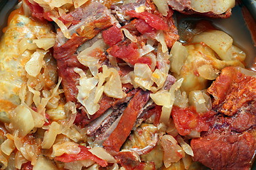 Image showing meat and stuffed cabbage