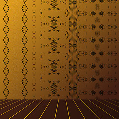 Image showing set  doodle seamless patterns and interior