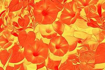 Image showing Decorative flowers in the style of airbrushing -