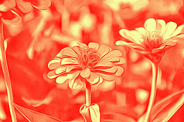 Image showing Decorative flowers in the style of airbrushing -